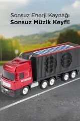 Torima D45 Kırmızı Tır Bluetooth Hoparlör FM-AUX-USB Destekli Güneş Enerjili Speaker