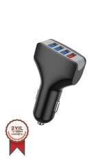 Torima Hızlı Şarj Adaptörü 4 Port Çift Usb Araç Çakmaklık Şarj C20 Siyah