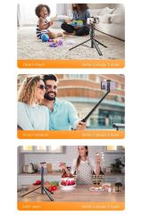 Tripod Çok Amaçlı Kumandalı Selfie Çubuğu C10 Siyah