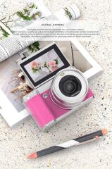 Dijital Kamera 5K Selfie Fotoğraf Video Vlog Kamerası CMR45 Pembe