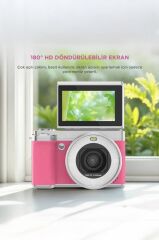 Dijital Fotoğraf Video Kamera Wifi 5K CMR45 Pembe