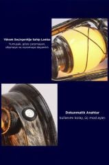 Gaz Lambası Görünümlü Nostaljik Retro Şarjlı Led Işıklı Gece Lambası LW41 Koyu Ahşap