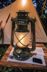 Gaz Lambası Görünümlü Nostaljik Retro Şarjlı Led Işıklı Gece Lambası LW41 Koyu Ahşap