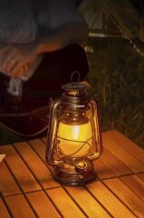 Gaz Lambası Görünümlü Nostaljik Retro Şarjlı Led Işıklı Gece Lambası LW41 Koyu Ahşap