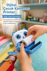 Dijital Fotoğraf Makineleri Çocuk Termal Resim Kağıt Baskılı Yazıcı Kamera Video Makinesi CMR21 Mavi
