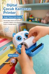Dijital Fotoğraf Makineleri Çocuk Termal Resim Kağıt Baskılı Yazıcı Kamera Video Makinesi CMR21 Mavi