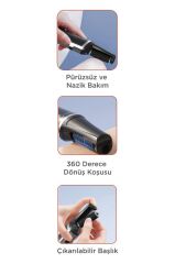 Şarjlı LCD Ekranlı 3 Başlıklı Su Geçirmez Ayak Törpü Cihazı BCM-1140T Siyah