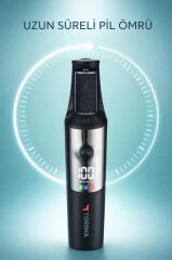 Şarjlı LCD Ekranlı 3 Başlıklı Su Geçirmez Ayak Törpü Cihazı BCM-1140T Siyah