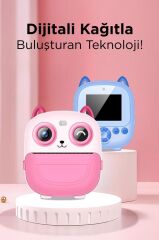 Dijital Fotoğraf Makineleri Çocuk Termal Resim Kağıt Baskılı Yazıcı Kamera Video Makinesi CMR21 Mavi