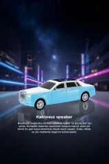 Bluetooth Hoparlör Süper Lüks Araba Tasarımlı 15W TWS FM USB Speaker D82 Mavi