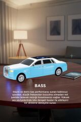 Bluetooth Hoparlör Süper Lüks Araba Tasarımlı 15W TWS FM USB Speaker D82 Mavi