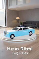 Bluetooth Hoparlör Süper Lüks Araba Tasarımlı 15W TWS FM USB Speaker D82 Mavi