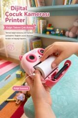 Dijital Fotoğraf Makineleri Çocuk Termal Resim Baskılı Yazıcı Kamera Video Makinesi CMR21 Pembe