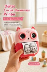 Dijital Fotoğraf Makineleri Çocuk Termal Resim Baskılı Yazıcı Kamera Video Makinesi CMR21 Pembe