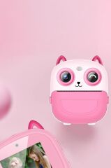 Dijital Fotoğraf Makineleri Çocuk Termal Resim Baskılı Yazıcı Kamera Video Makinesi CMR21 Pembe