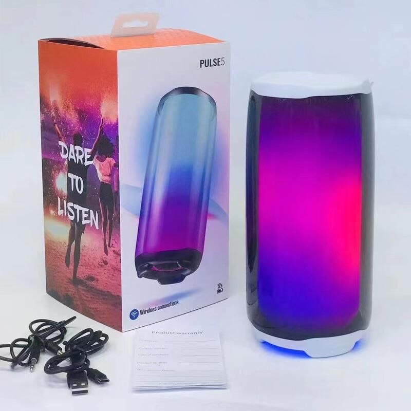 Bluetooth Hoparlör Rgb Işıklı Speaker PLUSE5 Beyaz