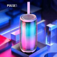 Bluetooth Hoparlör Rgb Işıklı Speaker PLUSE5 Beyaz