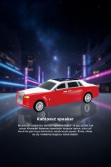 Bluetooth Hoparlör Süper Lüks Araba Tasarımlı 15W TWS FM USB Speaker D82 Kırmızı