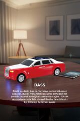 Bluetooth Hoparlör Süper Lüks Araba Tasarımlı 15W TWS FM USB Speaker D82 Kırmızı