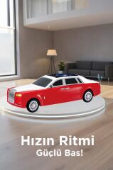 Bluetooth Hoparlör Süper Lüks Araba Tasarımlı 15W TWS FM USB Speaker D82 Kırmızı