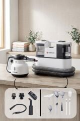 Buharlı Temizleyici Halı ve Koltuk Yıkama Cam Zemin Mutfak Temizleme Buhar Makinesi CX002B+CB902A