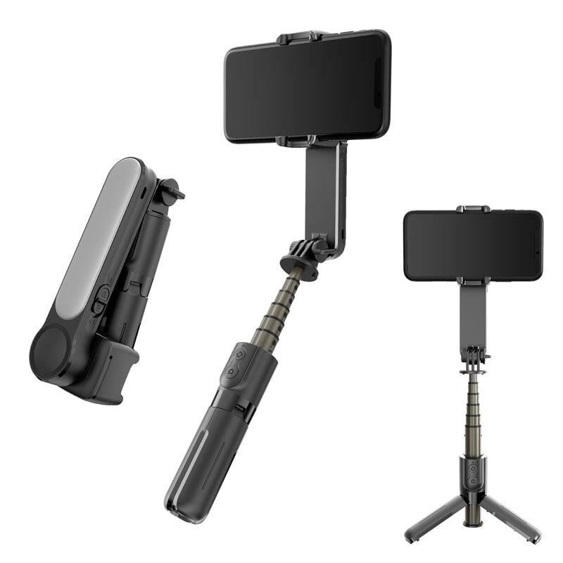 Tripod Profesyonel Gimbal Çok Amaçlı Işıklı Video Çekimi Telefon Sabitleyici L09 Siyah