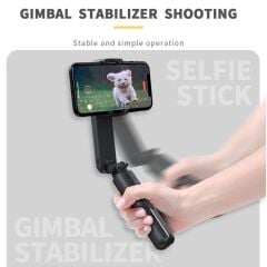Torima L09 Profesyonel Işıklı Gimbal Öz Çekim Telefon Sabitleyici Video Çekimi Siyah