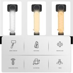 Torima L09 Profesyonel Işıklı Gimbal Öz Çekim Telefon Sabitleyici Video Çekimi Siyah