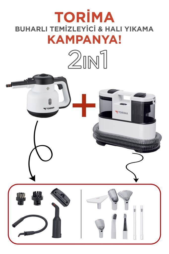 Buharlı Temizleyici Halı ve Koltuk Yıkama Cam Zemin Mutfak Temizlme Buhar Makinesi CX002B+CB902A