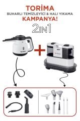 Buharlı Temizleyici Halı ve Koltuk Yıkama Cam Zemin Mutfak Temizlme Buhar Makinesi CX002B+CB902A