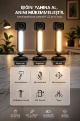 Tripod Profesyonel Gimbal Çok Amaçlı Işıklı Video Çekimi Telefon Sabitleyici L09 Siyah