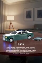 Bluetooth Hoparlör Süper Lüks Araba Tasarımlı 15W TWS FM USB Speaker D82 Yeşil
