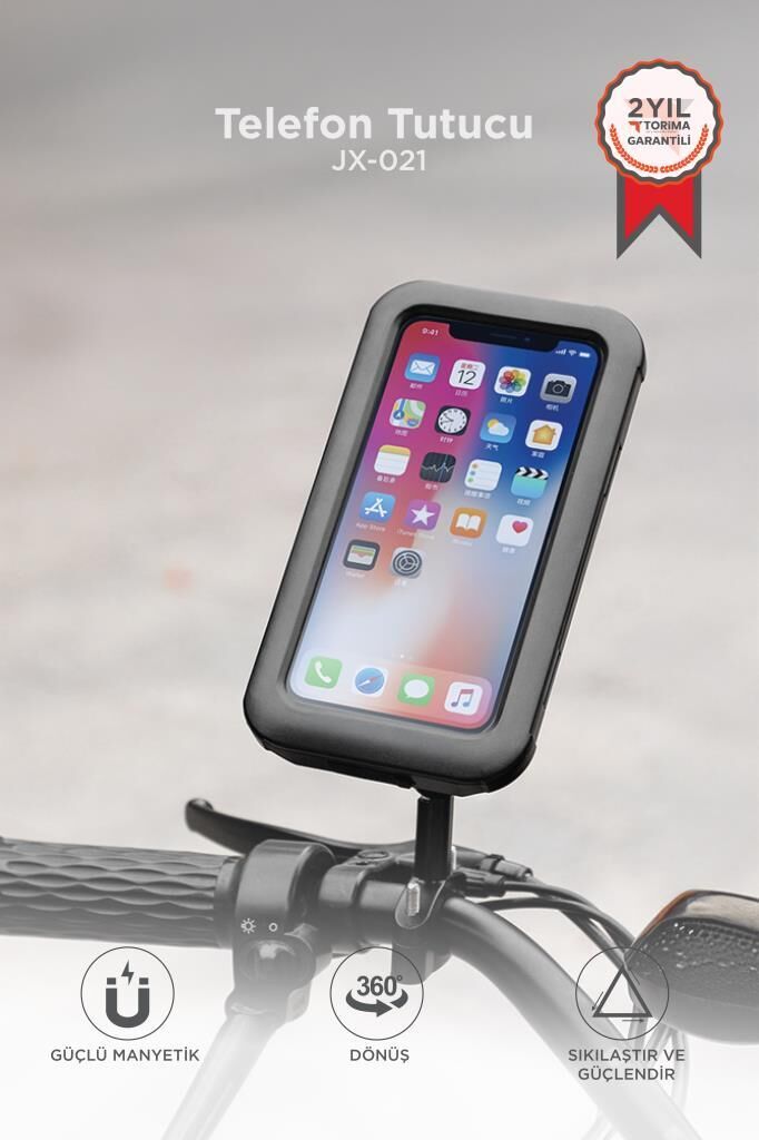 Telefon Tutucu Su Geçirmez Motorsiklet Bisiklet Atv Oto Aksesuarları JX021 Siyah