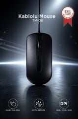 Mouse Optik Kablolu Fare TM06 Siyah