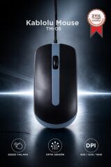 Mouse Optik Kablolu Fare TM06 Gri