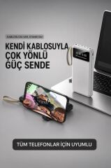Powerbank Dijital Göstergeli Kablolu 4 Çıkışlı 10.000 Mah Taşınabilir Şarj Aleti TRM1011 Beyaz