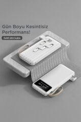 Powerbank Dijital Göstergeli Kablolu 4 Çıkışlı 10.000 Mah Taşınabilir Şarj Aleti TRM1011 Siyah