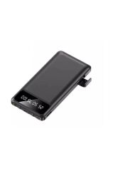 Powerbank Dijital Göstergeli Kablolu 4 Çıkışlı 10.000 Mah Taşınabilir Şarj Aleti TRM1011 Siyah