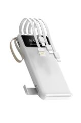 Powerbank Dijital Göstergeli Kablolu 4 Çıkışlı 10.000 Mah Taşınabilir Şarj Aleti TRM1011 Siyah