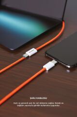 Şarj Kablosu Type-C to Type-C Hızlı Şarj Ve Data Kablo U25 Turuncu