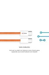 Şarj Kablosu Type-C to Type-C Hızlı Şarj Ve Data Kablo U25 Turuncu