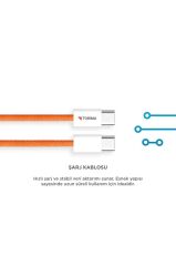 Şarj Kablosu Type-C to Type-C Hızlı Şarj Ve Data Kablo U25 Turuncu