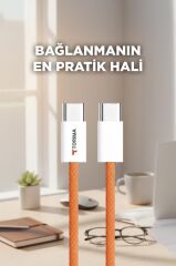Şarj Kablosu Type-C to Type-C Hızlı Şarj Ve Data Kablo U25 Turuncu