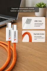 Şarj Kablosu Type-C to Type-C Hızlı Şarj Ve Data Kablo U25 Turuncu