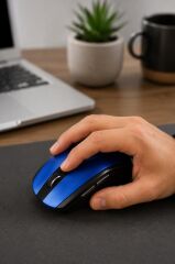 Mouse Yan Tuşlu Optik Kablosuz Fare TM08 Mavi