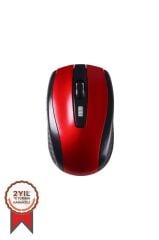 Mouse Yan Tuşlu Optik Kablosuz Fare TM-08 Kırmızı