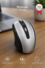 Mouse Optik Kablosuz Fare TM08 Gümüş
