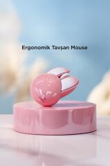 Kablosuz Tavşan Kulaklı Sessiz Mouse 1200 DPI Optik Kablosuz Fare Torima TM-21 Pembe