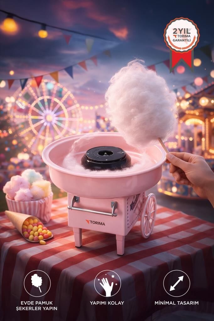 Torima Ev Tipi Pamuk Şeker Makinesi TCCM01 Pembe