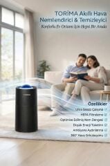 Akıllı Hava Temizleyici HEPA Filtreli 55m² Alan Kapsamlı Torima TAP-500 PRO